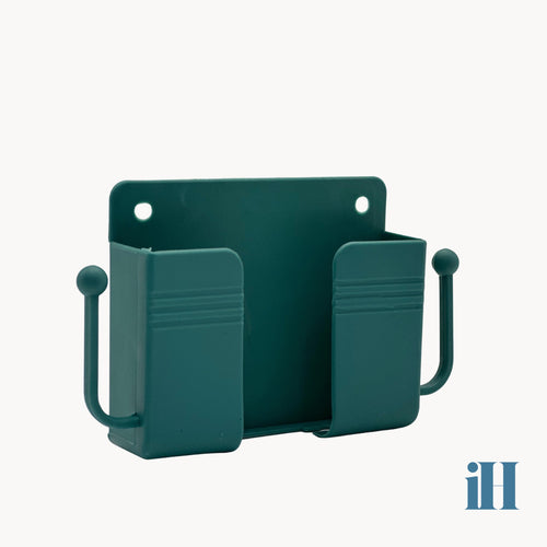 Wall-Mounted Phone & Remote Holder – Punch-Free Plastic Organizer